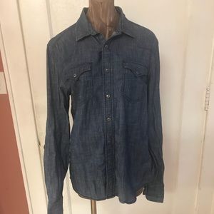 Guess jean button up shirt